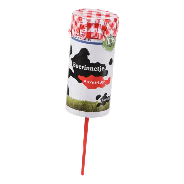 Bio Pop Up Boerinnetje Vanille Met Aardbeiensaus
