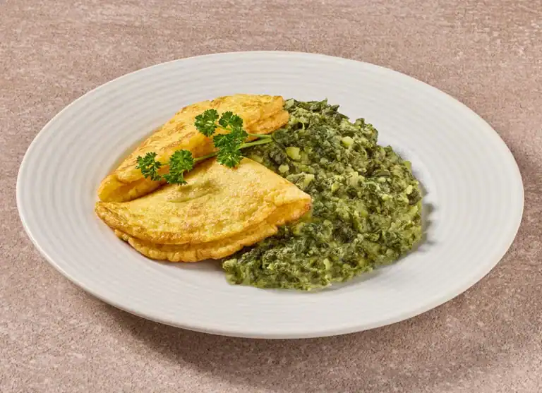 Stamppot Van Spinazie Met Een Omelet