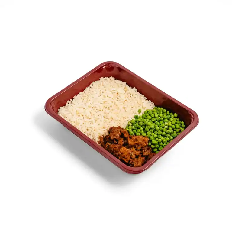 Witte Rijst, Seitan Ketjap, Doperwten