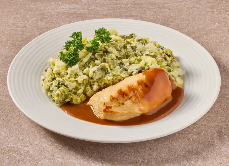 Preistamppot Met Malse Kipfilet In Jus