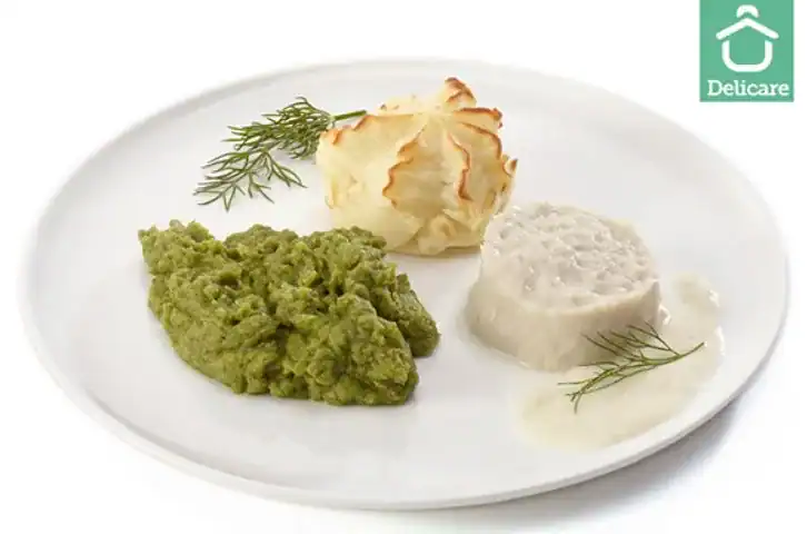 Kabeljauw In Saus Met Broccoli En Aardappelpuree Met Bieslook